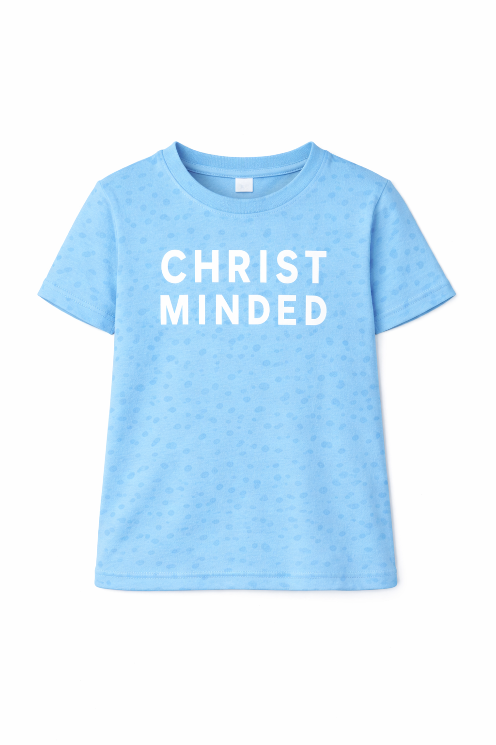 blue Christ Minded t-shirt with matching blue tutu, showcasing faith-based children’s fashion