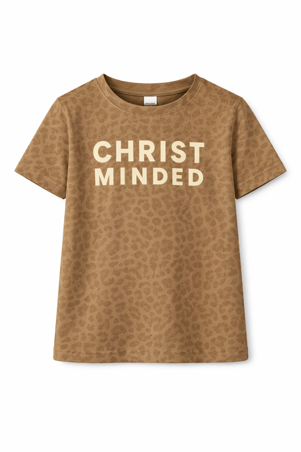 Brown Christ Minded t-shirt with matching brown tutu, showcasing faith-based children’s fashion