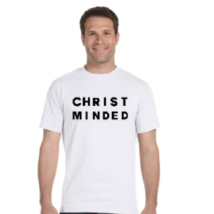 Men White Christ Minded Tee